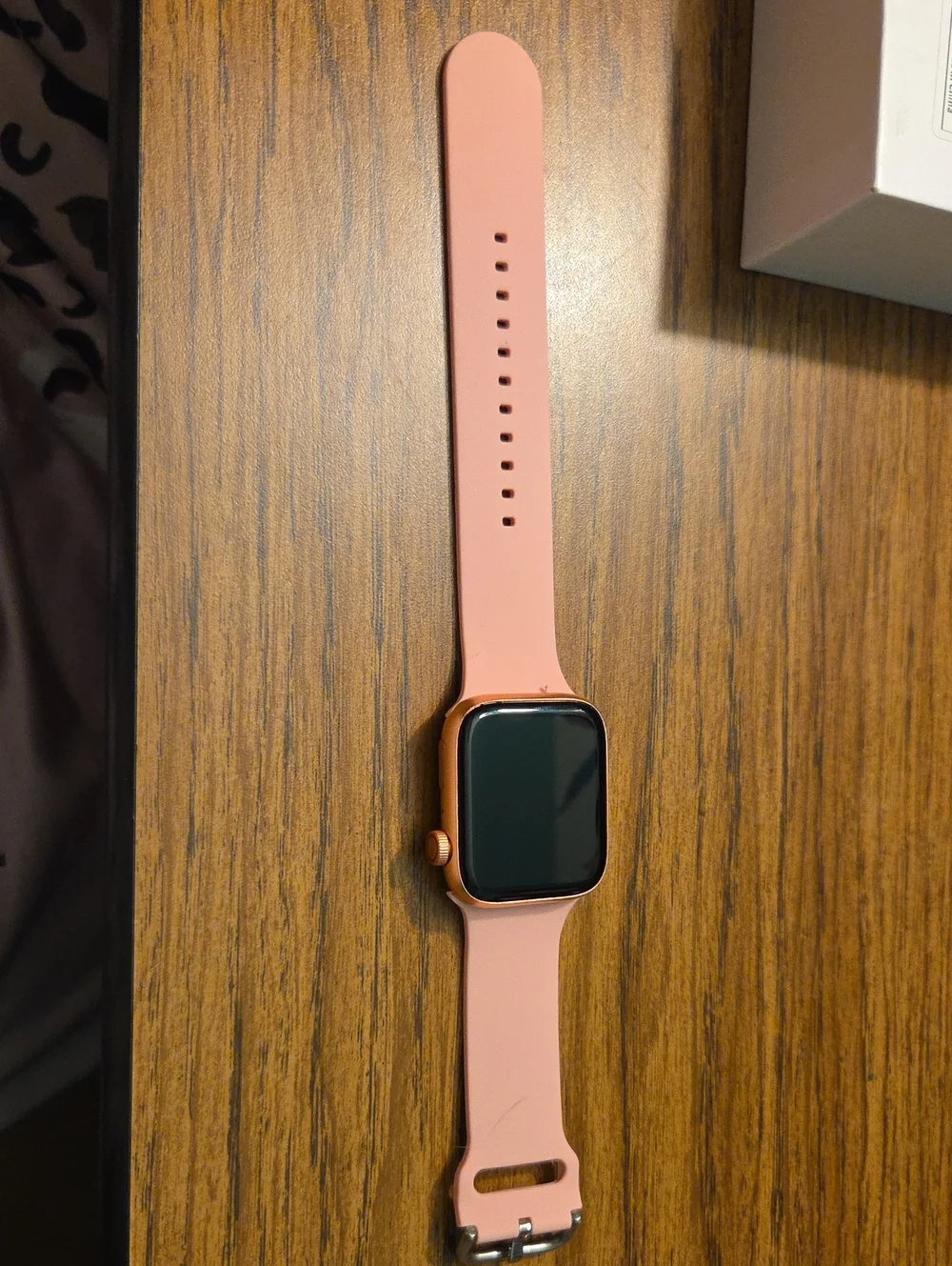 Pink Silicone Smartwatch with Rose Gold Case